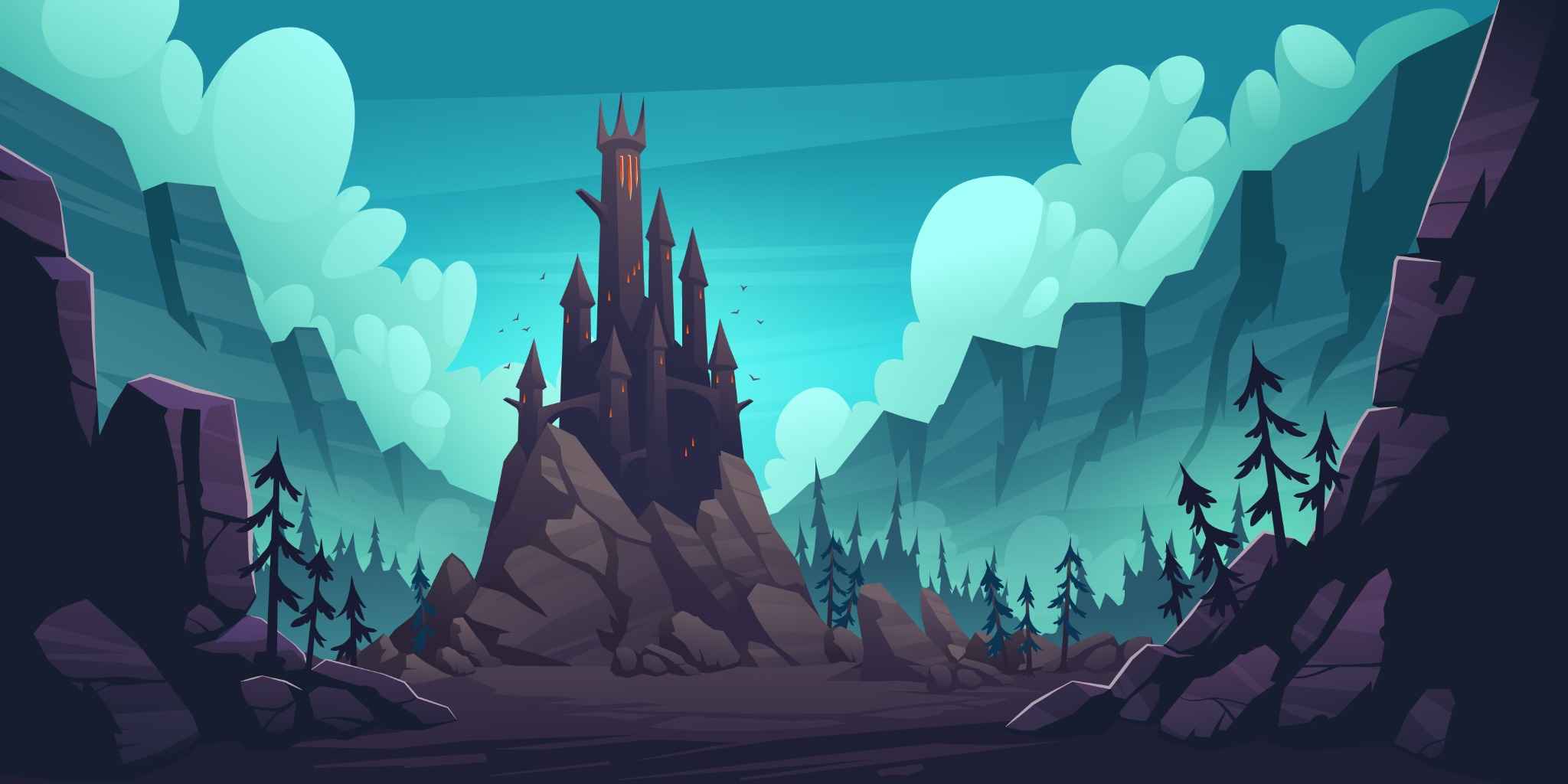 Creepy 2D Castle From an RPG Game